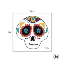 Load image into Gallery viewer, Halloween Skull Face Tattoo Stickers Kids Tattoo Stickers Waterproof Sweatproof Body Art Tattoo Stickers