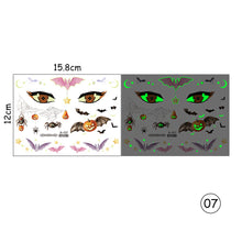 Load image into Gallery viewer, Halloween Luminous Face Tattoo Stickers Waterproof Anti-sweat Luminous Body Art Tattoo Stickers