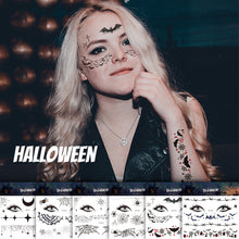 Load image into Gallery viewer, Halloween Face Tattoo Stickers Scar Spider Web Face Tattoo Stickers Waterproof Sweatproof Body Art Tattoo Stickers