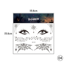 Load image into Gallery viewer, Halloween Face Tattoo Stickers Scar Spider Web Face Tattoo Stickers Waterproof Sweatproof Body Art Tattoo Stickers