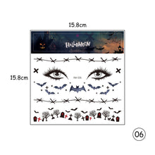 Load image into Gallery viewer, Halloween Face Tattoo Stickers Scar Spider Web Face Tattoo Stickers Waterproof Sweatproof Body Art Tattoo Stickers