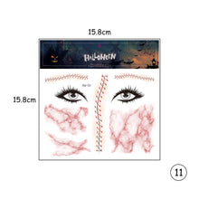 Load image into Gallery viewer, Halloween Face Tattoo Stickers Scar Spider Web Face Tattoo Stickers Waterproof Sweatproof Body Art Tattoo Stickers