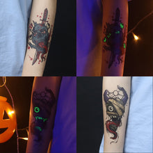 Load image into Gallery viewer, Halloween Luminous Tattoo Stickers Waterproof Sweatproof Tattoo Stickers Temporary Body Art Tattoo