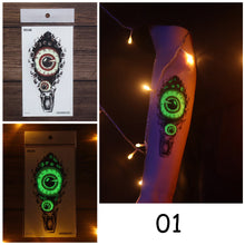 Load image into Gallery viewer, Halloween Luminous Tattoo Stickers Waterproof Sweatproof Tattoo Stickers Temporary Body Art Tattoo