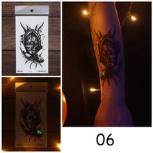 Load image into Gallery viewer, Halloween Luminous Tattoo Stickers Waterproof Sweatproof Tattoo Stickers Temporary Body Art Tattoo