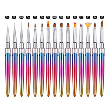 Load image into Gallery viewer, Gradient Acrylic Nail Brush Manicure Gel Brush Nail Art Brush Liquid Powder Carving Gel Brush Liner Drawing Pen Manicure Tools