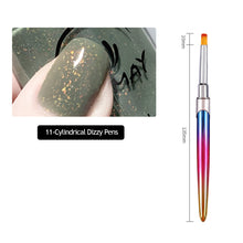 Load image into Gallery viewer, Gradient Acrylic Nail Brush Manicure Gel Brush Nail Art Brush Liquid Powder Carving Gel Brush Liner Drawing Pen Manicure Tools