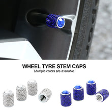 Load image into Gallery viewer, 4Pcs Long Style Diamond Shining Car Wheel Tyre Stem Air Caps Crown Dustproof Rhinestone Tire Valve Caps Auto