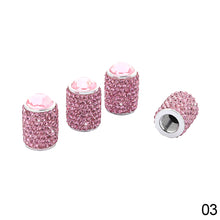 Load image into Gallery viewer, 4Pcs Long Style Diamond Shining Car Wheel Tyre Stem Air Caps Crown Dustproof Rhinestone Tire Valve Caps Auto