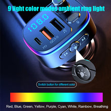 Load image into Gallery viewer, FM Transmitter Bluetooth Wireless Car kit Handsfree Dual USB Car Fast Charger 3.1A MP3 Music TF Card USB disk AUX Player Colorful