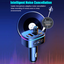 Load image into Gallery viewer, FM Transmitter Bluetooth Wireless Car kit Handsfree Dual USB Car Fast Charger 3.1A MP3 Music TF Card USB disk AUX Player Colorful
