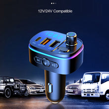 Load image into Gallery viewer, FM Transmitter Bluetooth Wireless Car kit Handsfree Dual USB Car Fast Charger 3.1A MP3 Music TF Card USB disk AUX Player Colorful