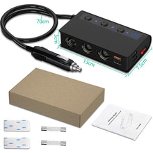 Load image into Gallery viewer, TR24 Quick Charge QC 3.0 -Cigarette Lighter Splitter 12V/24V 3 Socket 180W With 4-Port USB Car Charger ON-OFF Power