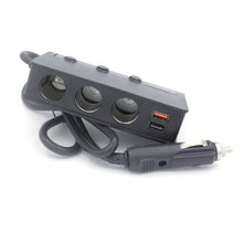 Load image into Gallery viewer, TR24 Quick Charge QC 3.0 -Cigarette Lighter Splitter 12V/24V 3 Socket 180W With 4-Port USB Car Charger ON-OFF Power