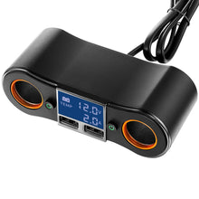 Load image into Gallery viewer, 0.5m Socket Cigarett e Lighter Splitter ZNB02 Car Charger Adapter 3.5A Dual USB Ports Support Volmeter / Temperature LED Display