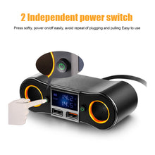 Load image into Gallery viewer, 0.5m Socket Cigarett e Lighter Splitter ZNB02 Car Charger Adapter 3.5A Dual USB Ports Support Volmeter / Temperature LED Display