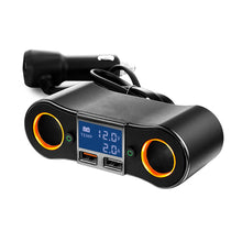 Load image into Gallery viewer, 0.5m Socket Cigarett e Lighter Splitter ZNB02 Car Charger Adapter 3.5A Dual USB Ports Support Volmeter / Temperature LED Display
