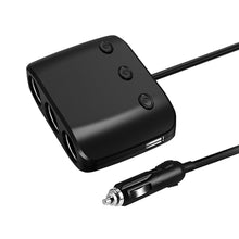 Load image into Gallery viewer, 3 Way Auto Cigarette Lighter ZNB03S Socket Splitter 120W 12v -24V Car Charger Dual USB Charger Socket with independent Off/on Switch