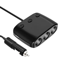 Load image into Gallery viewer, 3 Way Auto Cigarette Lighter ZNB03S Socket Splitter 120W 12v -24V Car Charger Dual USB Charger Socket with independent Off/on Switch