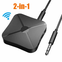 Load image into Gallery viewer, 2 IN 1 Real Stereo Bluetooth -compatible 4.2 Receiver Transmitter Bluetooth Wireless Adapter Audio With 3.5MM AUX For TV MP3 PC
