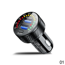 Load image into Gallery viewer, Car Dual QC 3.0 USB Charger Adapter 18W Fast Charging Marquee Light LED Voltmeter with ON OFF Switch 12V- 24V Waterproof