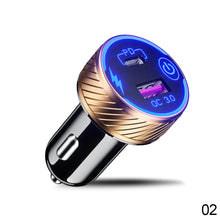 Load image into Gallery viewer, Car Charger Socket PD3.0 & QC3.0 USB Ports USB with Touch Switch Fast Car Adapter Triple Aluminum Metal 18W
