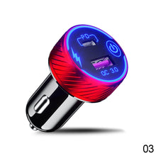 Load image into Gallery viewer, Car Charger Socket PD3.0 & QC3.0 USB Ports USB with Touch Switch Fast Car Adapter Triple Aluminum Metal 18W