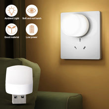 Load image into Gallery viewer, USB Plug Lamp Computer Mobile Power Charging USB Small Book Lamps LED Eye Protection Reading Light Small Round Light Night Light