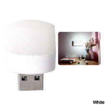 Load image into Gallery viewer, USB Plug Lamp Computer Mobile Power Charging USB Small Book Lamps LED Eye Protection Reading Light Small Round Light Night Light