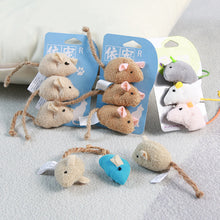 Load image into Gallery viewer, 3pcs/lot Mix Pet Catnip Mouse Cats Toys Chewing Biting Teething Plush Toys Kitten Playing Mice Toys Pet Supplies