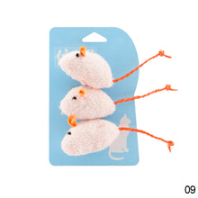 Load image into Gallery viewer, 3pcs/lot Mix Pet Catnip Mouse Cats Toys Chewing Biting Teething Plush Toys Kitten Playing Mice Toys Pet Supplies