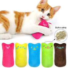 Load image into Gallery viewer, Cute Cat Face Catnip Cats Toy Kitten Teeth Chewing Biting Plush Toys Cat Plush Thumb Pillow Pet Accessories