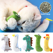 Load image into Gallery viewer, Cute Animal Shape Catnip Cats Toy Kitten Dinosaur Teeth Chewing Biting Plush Toys Cat Plush Thumb Pillow Pet Accessories