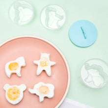 Load image into Gallery viewer, 4 Pcs/Set Cute Egg Cooker Tools with Brush Plastic Egg Mould Poacher Baking Egg Mold Cups Steamer Kitchen Accessories Gadgets for Kid