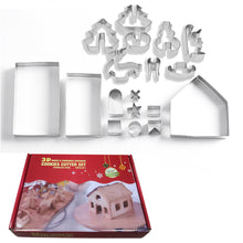 Load image into Gallery viewer, 18 Pcs/Set 3D Mini House Scenery Christmas Cookie Cutter Stainless Steel Biscuit Mold Handmade Gingerbread House Xmas Tree Mould Fondant Cutter Baking Decoration Tool