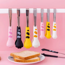 Load image into Gallery viewer, Japanese Cat Paw Shape Food Tongs 3 Sizes Anti Heat Bread Clip Meal Tong Cute Cartoon Stainless Steel Barbecue Tongs Sandwich Baking Clip Kitchen Gadgets