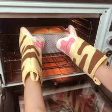 Load image into Gallery viewer, 1 pc Cute Cartoon Cat Paws Oven Mitts Cat Claw Cotton Baking Insulation Gloves Microwave Heat Resistant Anti-scald Non-slip Glove