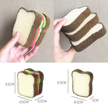 Load image into Gallery viewer, Toast Bread Shape Dish-washing Sponges Softer Sandwich Magic Sponge Washable Scrubber Tools for Pots Dishes Kitchen Accessories Household Cleaning Gadget