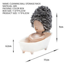 Load image into Gallery viewer, Cute Kitchen Clean Brush Holder Sink Scouring Pad Dish Scrubber Storage Rack People Shape Dish Washing Sponge Ball Box Kitchen Accessories