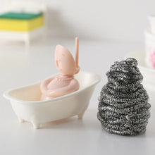 Load image into Gallery viewer, Cute Kitchen Clean Brush Holder Sink Scouring Pad Dish Scrubber Storage Rack People Shape Dish Washing Sponge Ball Box Kitchen Accessories