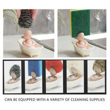 Load image into Gallery viewer, Cute Kitchen Clean Brush Holder Sink Scouring Pad Dish Scrubber Storage Rack People Shape Dish Washing Sponge Ball Box Kitchen Accessories