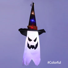 Load image into Gallery viewer, Halloween LED Flashing Light Hanging Ghost Halloween Party Dress Up Glowing Wizard Hat Lamp Horror Props Home Bar Decoration