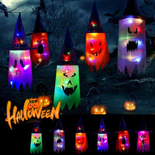 Load image into Gallery viewer, Halloween LED Flashing Light Hanging Ghost Halloween Party Dress Up Glowing Wizard Hat Lamp Horror Props Home Bar Decoration