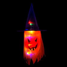Load image into Gallery viewer, Halloween LED Flashing Light Hanging Ghost Halloween Party Dress Up Glowing Wizard Hat Lamp Horror Props Home Bar Decoration