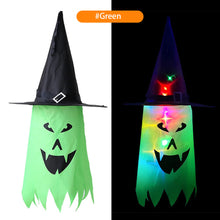 Load image into Gallery viewer, Halloween LED Flashing Light Hanging Ghost Halloween Party Dress Up Glowing Wizard Hat Lamp Horror Props Home Bar Decoration