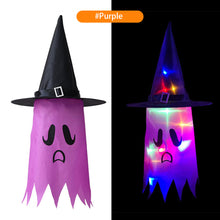 Load image into Gallery viewer, Halloween LED Flashing Light Hanging Ghost Halloween Party Dress Up Glowing Wizard Hat Lamp Horror Props Home Bar Decoration