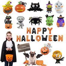 Load image into Gallery viewer, Halloween Pumpkin Ghost Balloons Decorations Spider Foil Balloons Inflatable Toys Bat Globos Halloween Party Supplies Kids Toys