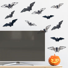 Load image into Gallery viewer, Black Bat 3D Wall Stickers Halloween Party DIY Horror Bats Decorative Wall Decal Removable Sticker Home Decor