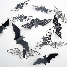 Load image into Gallery viewer, Black Bat 3D Wall Stickers Halloween Party DIY Horror Bats Decorative Wall Decal Removable Sticker Home Decor