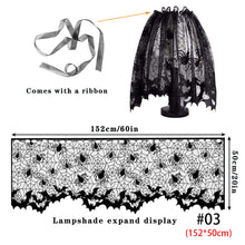 Load image into Gallery viewer, Halloween Decoration Black Lace Spider Web Tablecloth Table Runner Fireplace Mantel Scarf Event Party Decoration Supply